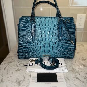 Brahmin Small Finley Bottle Blue Ombre Melbourne Satchel BRAND NEW!